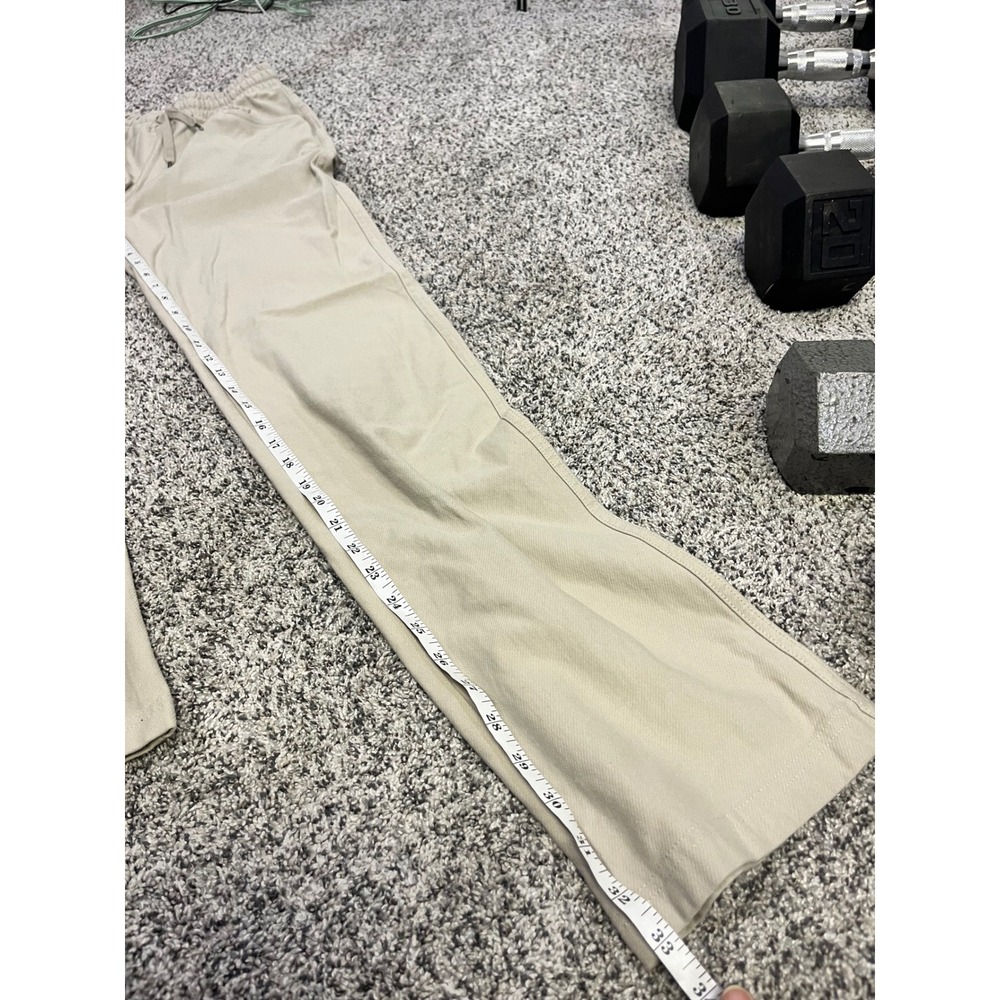 American Tall‎ Womens XS Tall Beige Straight Leg Drawstring Pants NEW - Picture 10 of 12